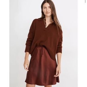 Madewell Brown Satin Skirt